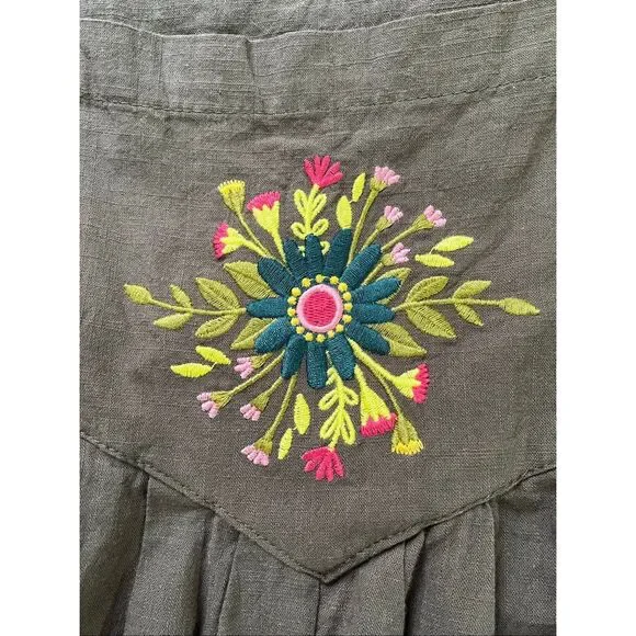 Natural Life Wide Leg Carrington Embroidered Detail Jumpsuit Overalls - Picture 9 of 11